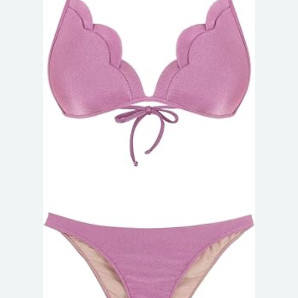 Adriana Degreas - Pink Scalloped Bikini Set